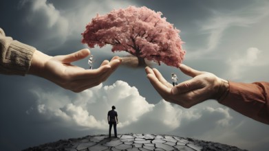 The corporality existent life journey Concept. AI generated image