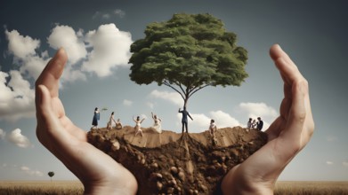 The corporality existent life journey Concept. AI generated image