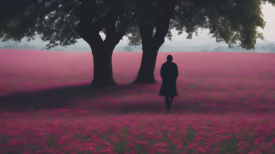 Floral field and Life Concept. Sign of Mental Health, Wellbeing and Healthy Lifestyles. The concept