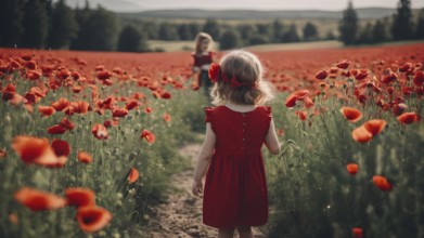 Floral field and Life Concept. Sign of Mental Health, Wellbeing and Healthy Lifestyles. The concept