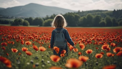 Floral field and Life Concept. Sign of Mental Health, Wellbeing and Healthy Lifestyles. The concept
