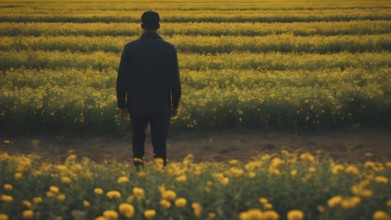 Floral field and Life Concept. Sign of Mental Health, Wellbeing and Healthy Lifestyles. The concept