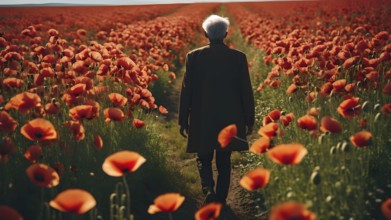Floral field and Life Concept. Sign of Mental Health, Wellbeing and Healthy Lifestyles. The concept