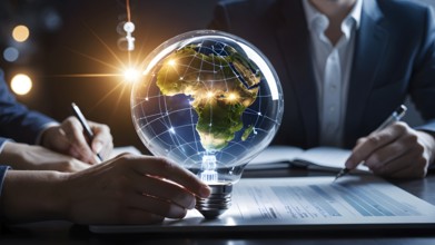 Environmental protection, renewable, sustainable energy sources. AI generated image