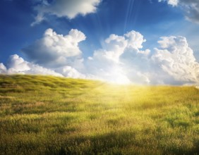 Clouds and blue sky cloudscape. Beautiful blue sky and clouds natural background, AI generated