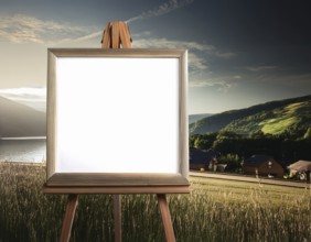 Empty frame with copy space for mockup and display design, AI generated