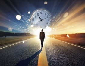 Abstract Background with Clock concept and Time, AI generated