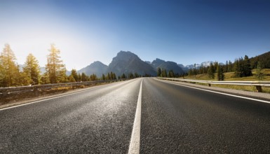Unexplored road journeys and adventures.Road through the scenic landscape to the destination, AI