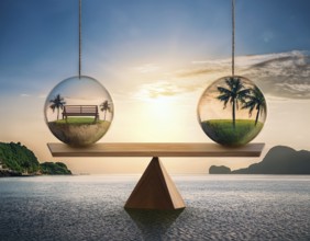 Artistic arrangement balance, illustrating equilibrium, imbalance, and relationships. The image