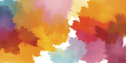 Abstract gradient hand painted multi color brush strokes.on a black background AI generated image,