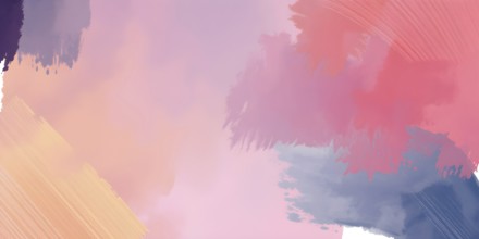 Abstract gradient hand painted multi color brush strokes.on a black background AI generated image,