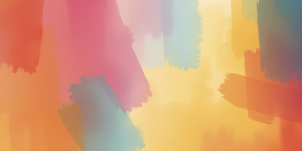 Abstract gradient hand painted multi color brush strokes.on a black background AI generated image,