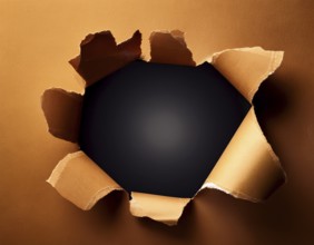 Torn paper reveals a surface underneath, symbolizing mystery and space, AI generated