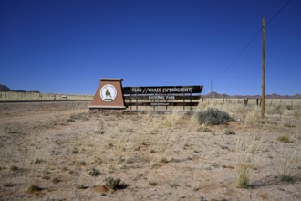 Sign at the entrance to Tsau//Khaeb National Park, diamond restricted area, near Aus, Karas Region,