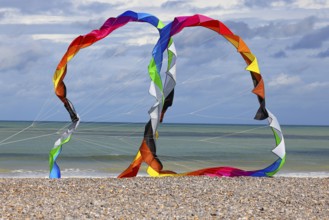 Kite festival on the beach, International Kite Festival, Dieppe, Normandy, France