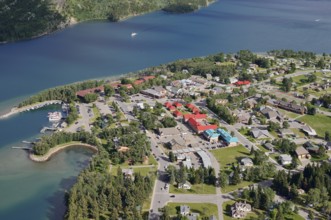 View of Waterton Townsite from the Bear's Hump viewpoint, Waterton Lakes National Park, Alberta,