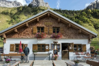 Mountain inn, Käser Alpe, Oytal, near Oberstdorf, Oberallgäu, Allgäu, Bavaria, Germany