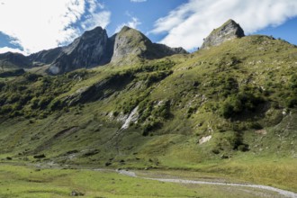 Höfats and kleiner Höfats, near Käser Alpe, Oytal, near Oberstdorf, Oberallgäu, Allgäu, Bavaria,