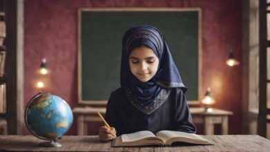 Educational success concept. Concept of education and reading. The development of the imagination.