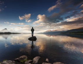 A solitary person, evoking feelings of solitude, introspection, and natural beauty, AI generated