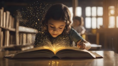 Educational success concept. Concept of education and reading. The development of the imagination.