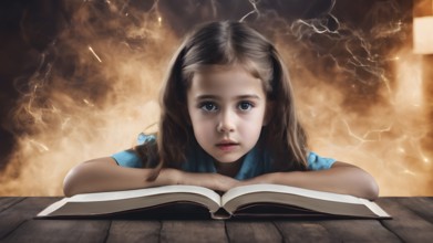 Educational success concept. Concept of education and reading. The development of the imagination.