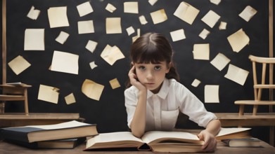 Educational success concept. Concept of education and reading. The development of the imagination.