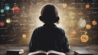 Educational success concept. Concept of education and reading. The development of the imagination.