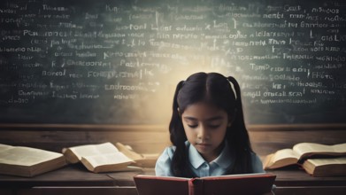 Educational success concept. Concept of education and reading. The development of the imagination.