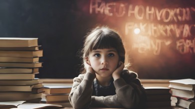 Educational success concept. Concept of education and reading. The development of the imagination.