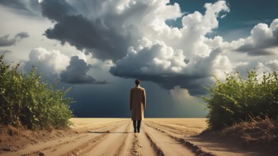 Abstract conceptual journey of growth and discovery of man . AI generated image