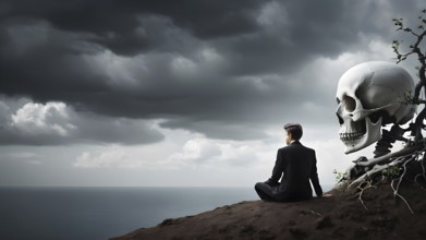 Death as end of life. Concept of death. AI generated image. AI