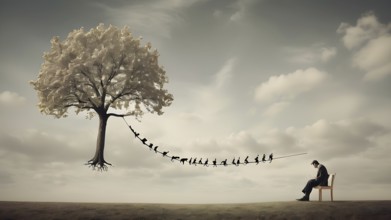 Death as end of life. Concept of death. AI generated image. AI