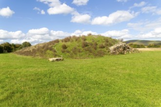 Modern-day neolithic style long Barrow burial chamber for storing cremation urns, All Cannings,