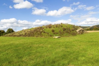 Modern-day neolithic style long Barrow burial chamber for storing cremation urns, All Cannings,