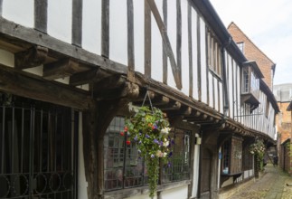 Historic listed buildings C16 timber framed buildings, St John's Alley, Devizes, Wiltshire,