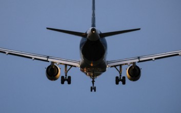 Landing of an aircraft at BER Berlin Brandenburg Willy Brandt Airport, Schönefeld, 29/09/2025,