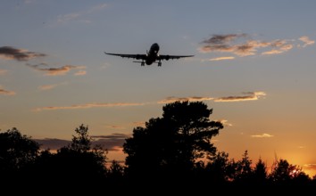 Landing of an aircraft at BER Berlin Brandenburg Willy Brandt Airport, Schönefeld, 29/09/2025,