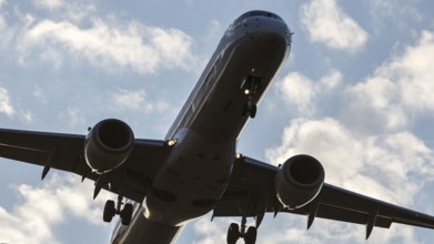 Landing of an aircraft at BER Berlin Brandenburg Willy Brandt Airport, Schönefeld, 29/09/2025,