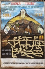 A colourful poster advertising a mountain tour in the Cerro Rico, poster of the silver mountain