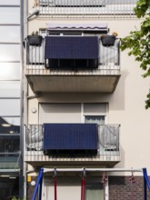 Balcony power stations on an apartment block in Düsseldorf, Germany