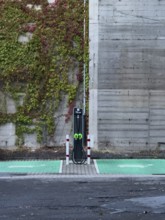 Charging station for electric cars at a petrol station in Düsseldorf, Germany
