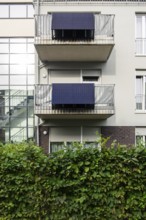 Balcony power stations on an apartment block in Düsseldorf, Germany