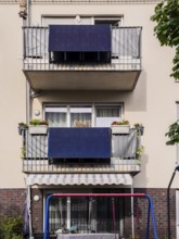 Balcony power stations on an apartment block in Düsseldorf, Germany