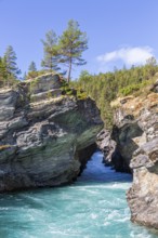 Ridderspranget, gorge in the river Sjoa, Jotunheimen mountains, Randsverk, Innlandet, Norway