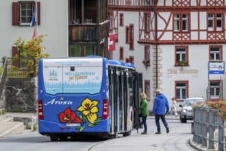 Bus stop Arosa Bus, Arosa, Graubünden, Switzerland