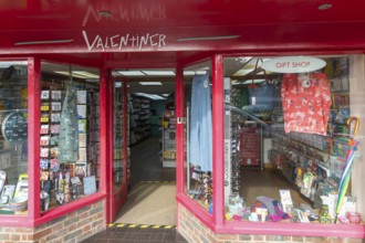 Entrance doorway to Valentiner Designs gift shop and kitchenware, High Street, Marlborough,