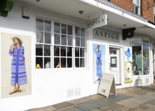 Aspiga clothing fashion shop, High Street, Marlborough, Wiltshire, England, UK