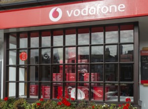 Shopfront of Vodafone phone shop, Marlborough, Wiltshire, England, UK