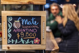 Advertising board for Chorypan, market hall of San Telmo, Buenos Aires, capital of Argentina